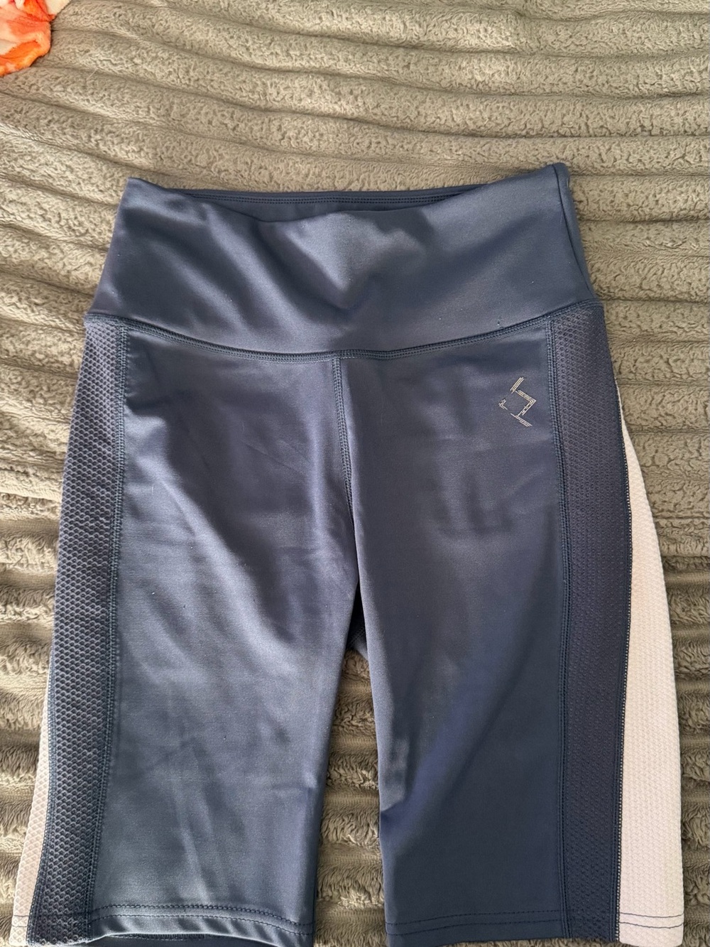 Women's Navy High-Rise Athletic Shorts with Mesh Panels